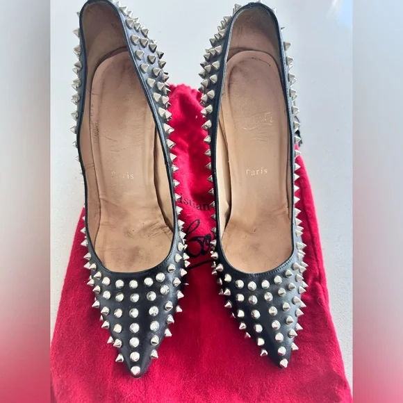 Christian Louboutin Black Spiked Heels - Picture 1 of 9